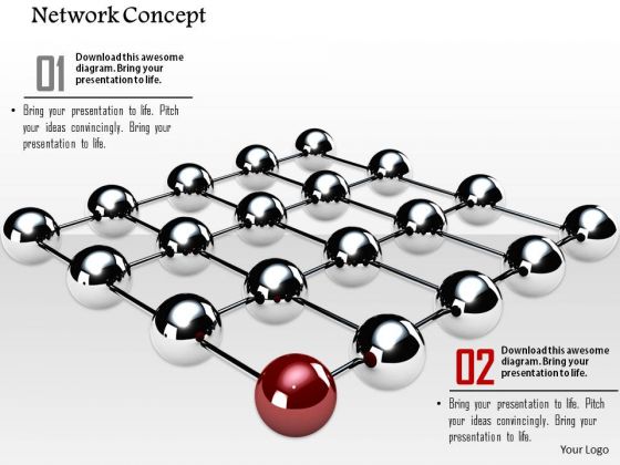 Stock Photo Team Connected To Leadership Network PowerPoint Slide