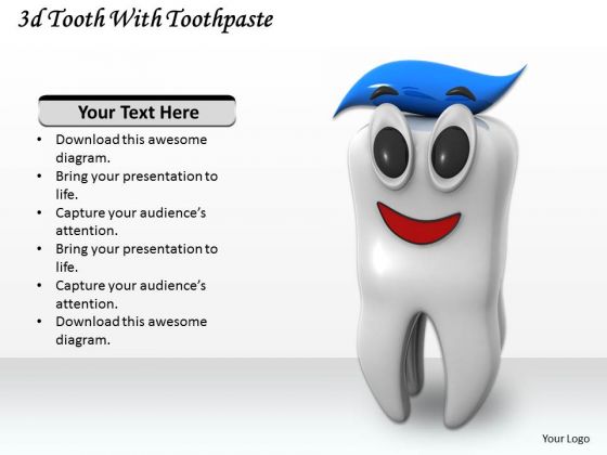 Stock Photo Teeth With Toothpaste Shows Dental Hygiene PowerPoint Slide