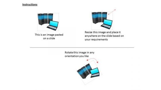 Stock Photo Three Servers For Laptop And Data Safety Image Graphics For PowerPoint Slide