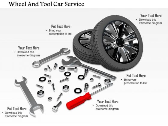 Stock Photo Tires With Services Tools PowerPoint Slide