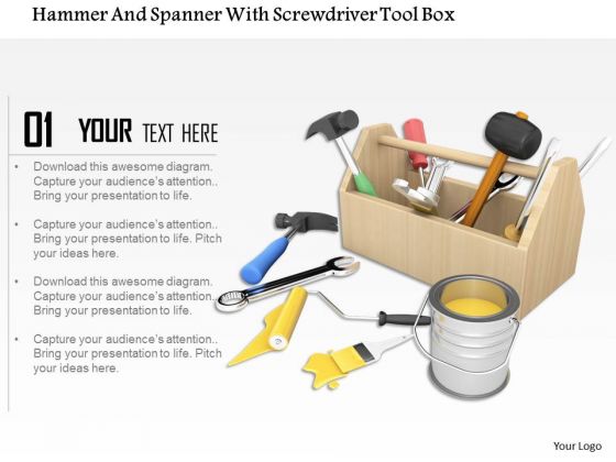 Stock Photo Tool Box With Paint Bucket PowerPoint Slide