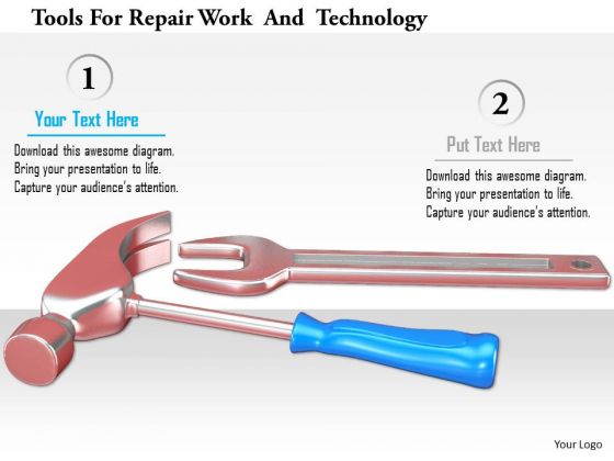 Stock Photo Tools For Repair Work And Technology PowerPoint Slide