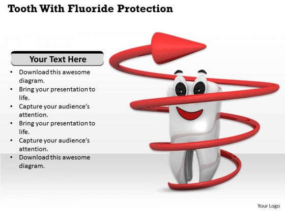 Stock Photo Tooth With Fluoride Protection Pwerpoint Slide