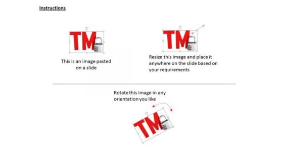 Stock Photo Trademark Sign With Lock For Copyright Concept PowerPoint Slide