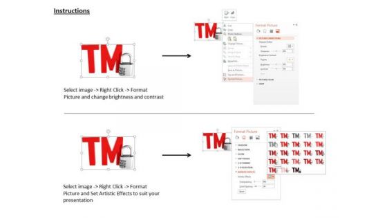 Stock Photo Trademark Sign With Lock For Copyright Concept PowerPoint Slide