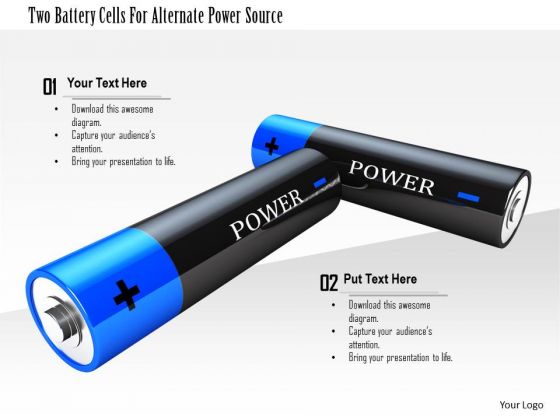 Stock Photo Two Battery Cells For Alternate Power Source PowerPoint Slide