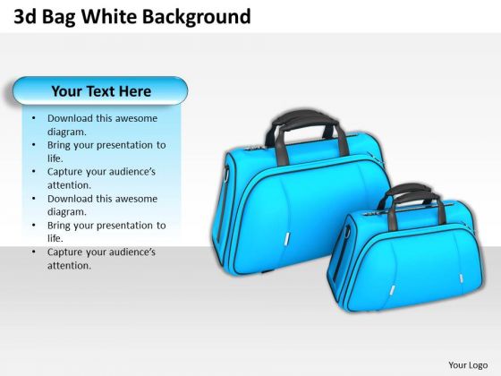 Stock Photo Two Blue Travel Bags PowerPoint Slide