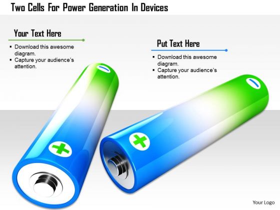 Stock Photo Two Cells For Power Generation In Devices PowerPoint Slide