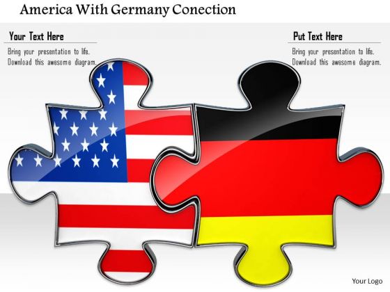 Stock Photo Us And Germany Union Flag Puzzle PowerPoint Slide