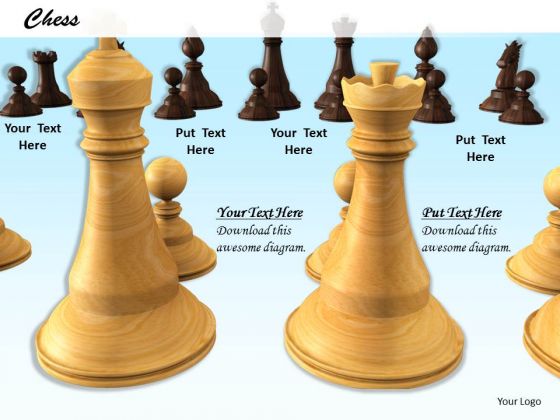 Stock Photo White And Black Chess Teams PowerPoint Slide