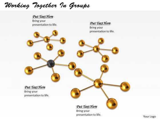 Stock Photo Working Together In Groups PowerPoint Template
