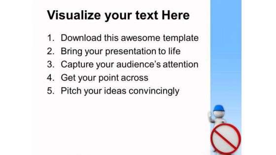 Stop For Warning Sign Business PowerPoint Templates Ppt Backgrounds For Slides 0713