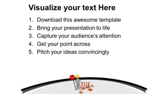 Stop For Work In Progress Sign PowerPoint Templates Ppt Backgrounds For Slides 0513