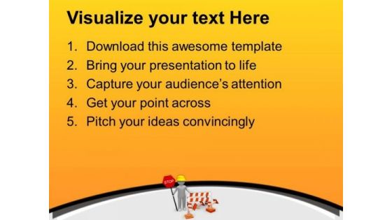 Stop For Work In Progress Sign PowerPoint Templates Ppt Backgrounds For Slides 0513
