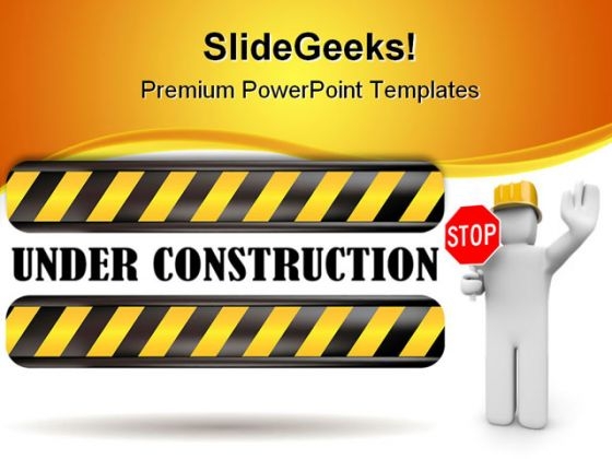 Stop Under Construction PowerPoint Themes And PowerPoint Slides 0811