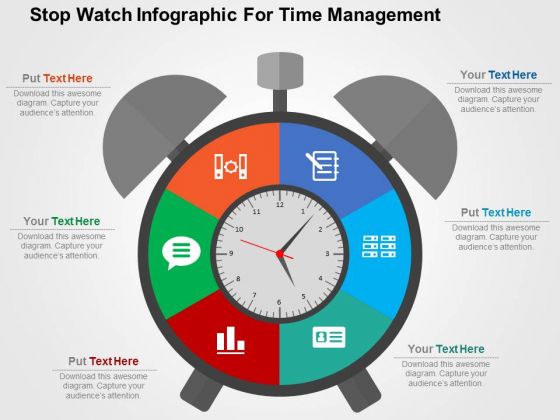 Stop Watch Infographic For Time Management PowerPoint Template
