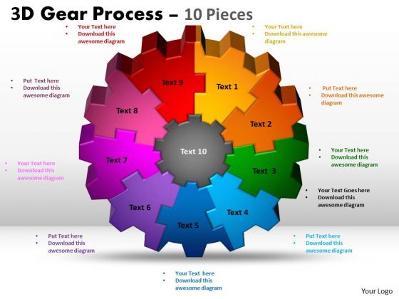 Strategic Management 3d 10 Pieces Style Business Diagram