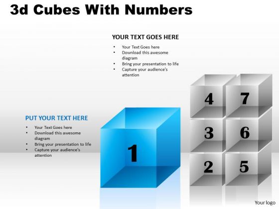 Strategic Management 3d Cubes With Numbers Business Diagram