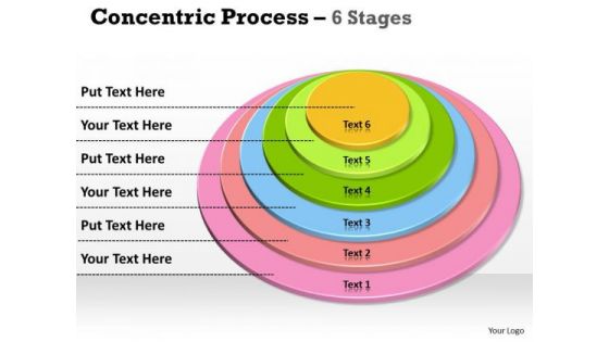 Strategic Management 6 Staged Multicolored Business Diagram