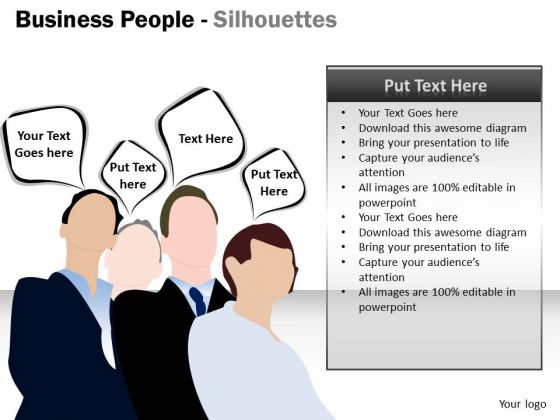 Strategic Management Business People Silhouettes Marketing Diagram