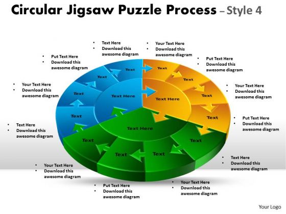 Strategic Management Circular Jigsaw Circular Diagram Puzzle Process Style 4 Marketing Diagram