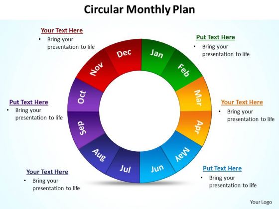 Strategic Management Circular Monthly Plan Marketing Diagram