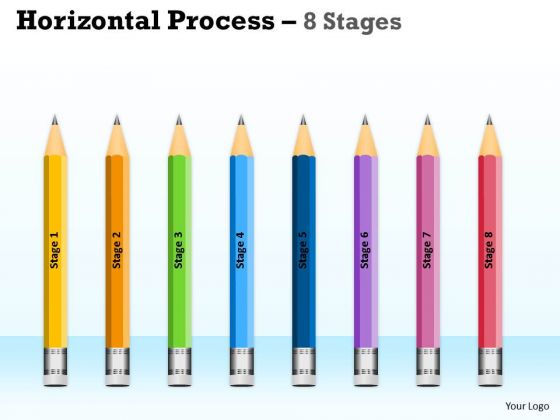 Strategic Management Horizontal Process 8 Stages Consulting Diagram