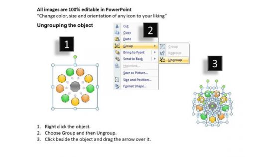 Strategic Management Hub And Spoke 9 Stages Business Diagram