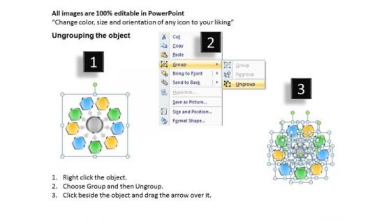 Strategic Management Hub And Spoke 9 Stages Strategy Diagram