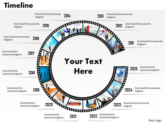 Strategic Management Multicolor Filmstrip Roadmap Diagram Business Diagram