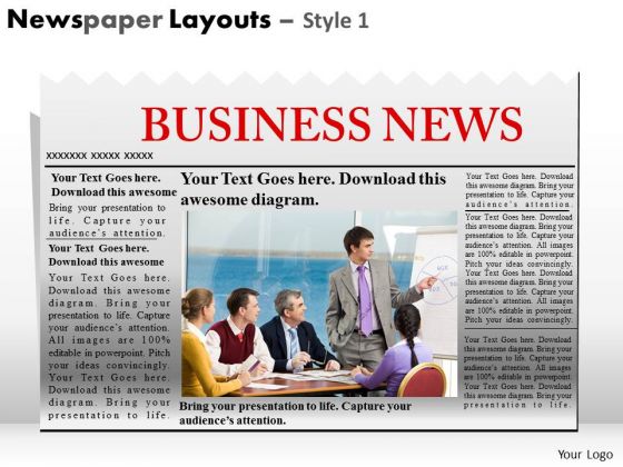 Strategic Management Newspaper Layouts Style Strategy Diagram