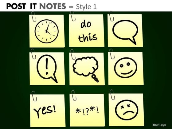 Strategic Management Post It Notes Style Business Cycle Diagram