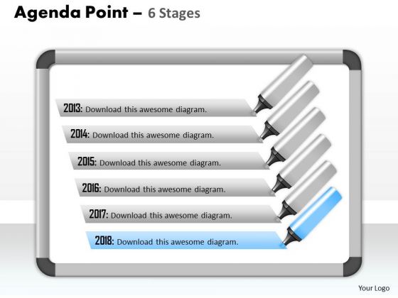 Strategic Management Six Staged Agenda Process Display Diagram Business Diagram