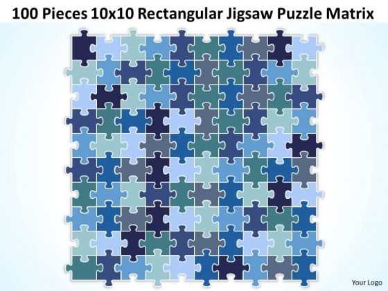 Strategy Diagram 100 Pieces 10x10 Rectangular Jigsaw Puzzle Matrix Business Diagram