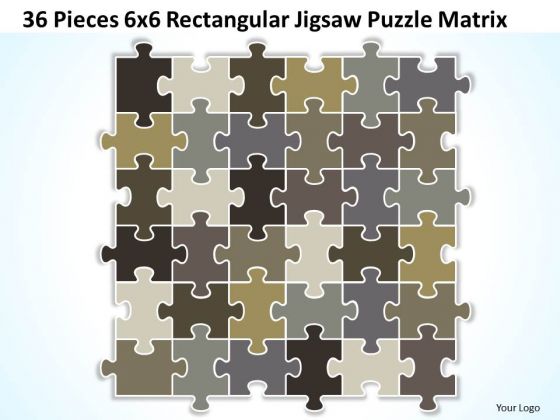 Strategy Diagram 36 Pieces 6x6 Rectangular Jigsaw Puzzle Matrix Business Diagram
