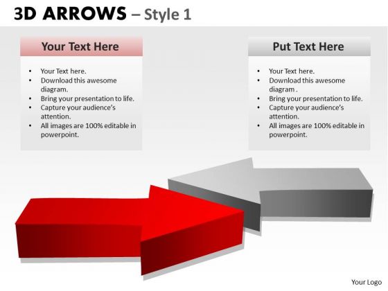 Strategy Diagram 3d Arrows Style 1