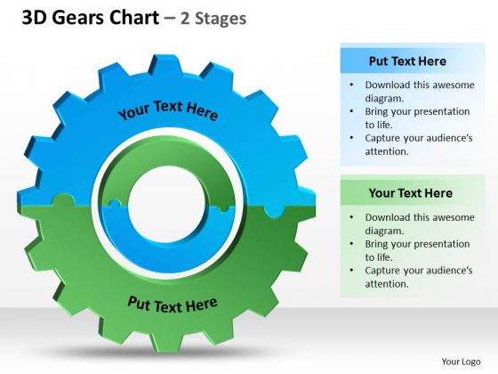 Strategy Diagram 3d Gears Chart 2 Stages 2 Consulting Diagram