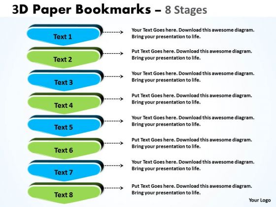 Strategy Diagram 3d Paper Bookmarks 8 Stages Marketing Diagram