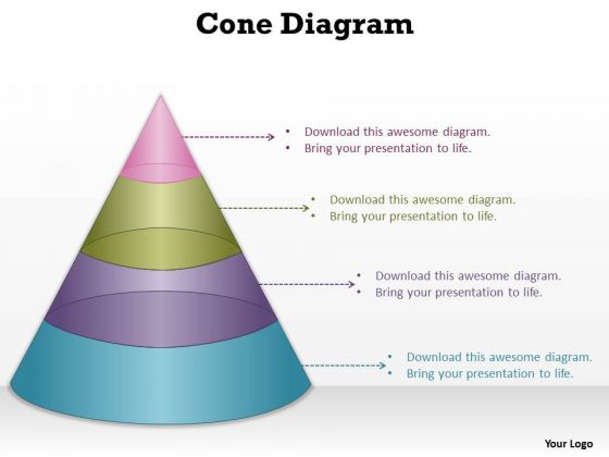 Strategy Diagram 4 Staged Conical Shape For Process Control Sales Diagram