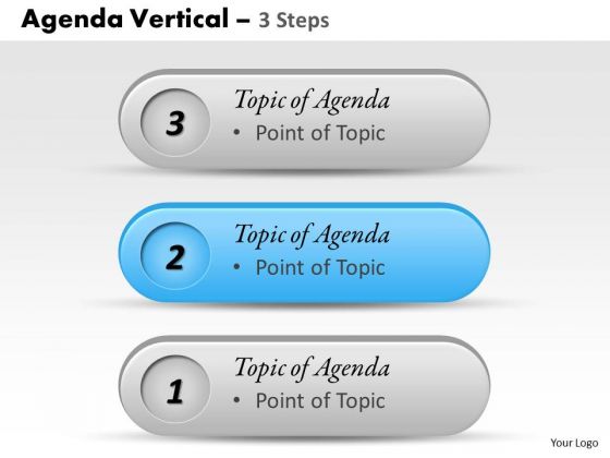 Strategy Diagram Agenda Vertical 3 Steps Business Diagram