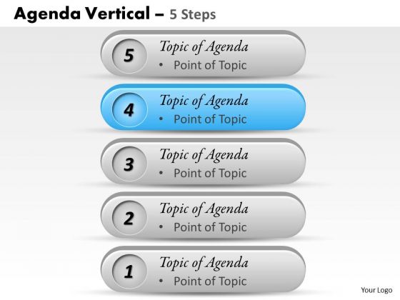 Strategy Diagram Agenda Vertical 5 Steps Sales Diagram