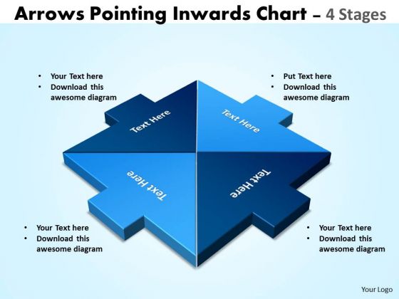 Strategy Diagram Arrows Pointing Inwards Chart 4 Stages Business Framework Model