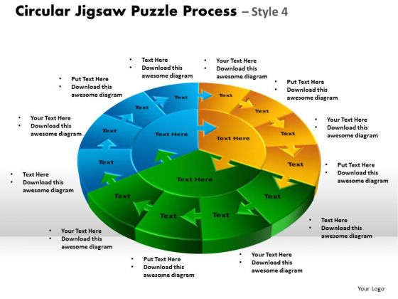 Strategy Diagram Circular Jigsaw Puzzle Process Style 9 Sales Diagram