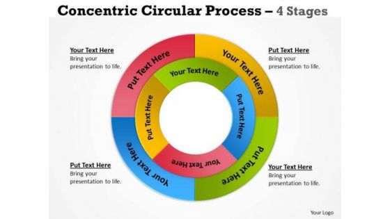 Strategy Diagram Concentric Circular Process 4 Stages 8 Sales Diagram