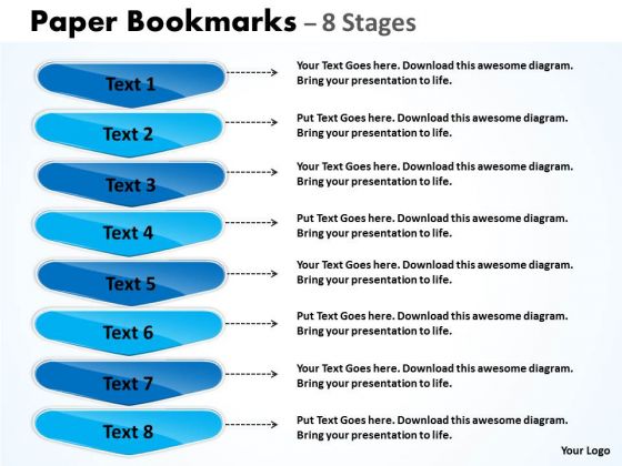 Strategy Diagram Paper Bookmarks 8 Stages Marketing Diagram