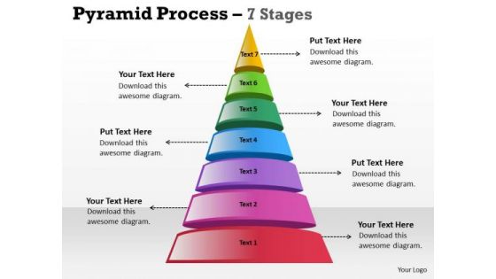 Strategy Diagram Pyramid Process 7 Stages Of Business Marketing Diagram