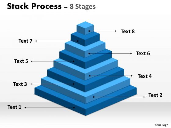 Strategy Diagram Stack Process 8 Stages For Sales Process Business Diagram