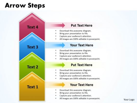 Strategy PowerPoint Template Arrow Steps 4 Stages Business Management Graphic