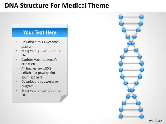 Strategy PowerPoint Template Dna Structre For Medical Theme Ppt Slides