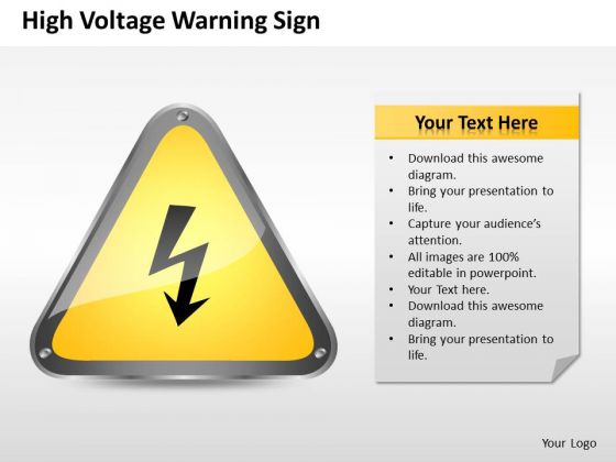 Strategy PowerPoint Template High Voltage Warning Sign Ppt Templates